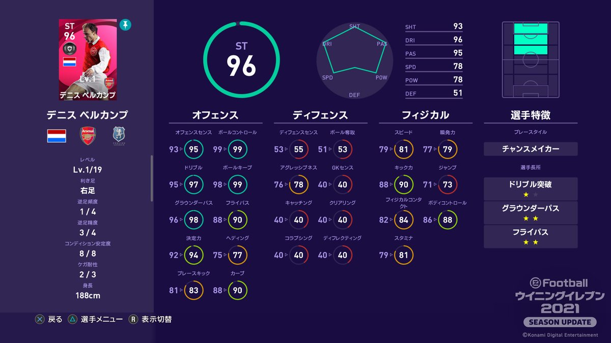 デニス ベルカンプ ウイイレ 【ウイイレアプリ2021】レジェンド デニス