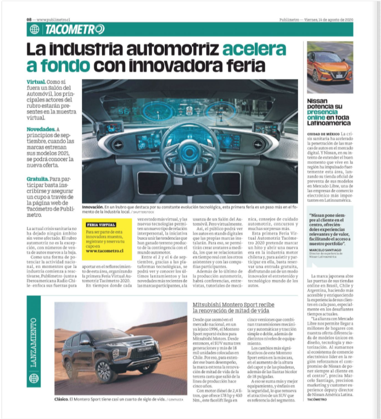 Hoy volvimos a circular en formato impreso, esta vez en un importante espacio en nuestro diario, <a href="/PublimetroChile/">Publimetro</a>. Y con importantes novedades para ayudar a reactivar la industria que nos mueve!!!!