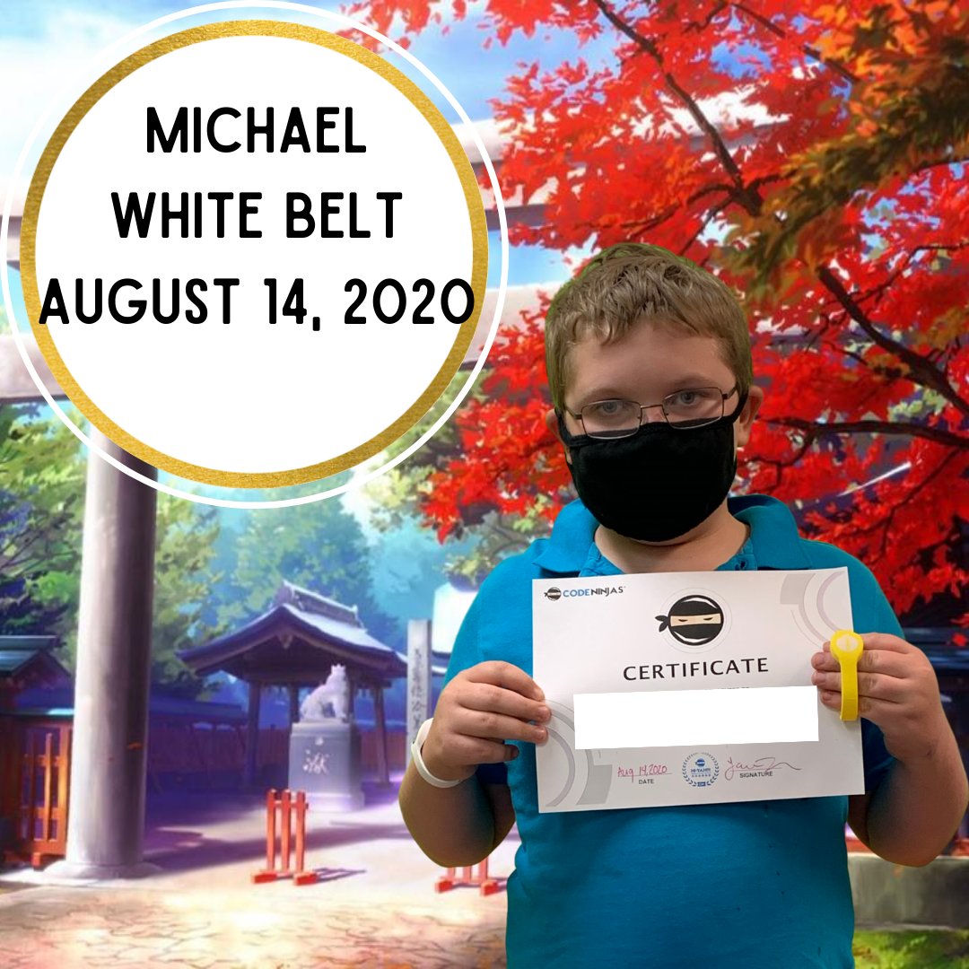 CodeNinjaHanovr's tweet image. Today was a special day for Ninja Michael who graduated from White Belt this afternoon! Congratulations Michael on all your hard work in the Dojo! 

May your mind be open, your heart be strong, and your code be bug free.