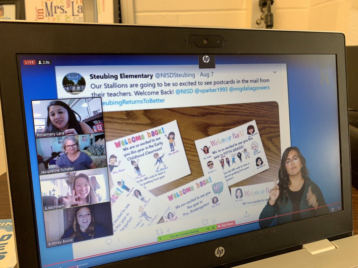 Rosemary Lara ❤️ (@rosemarylara96) on Twitter photo Us as a TEAM watching <a href="/briantwoods1/">Brian Woods</a> introduce & then show our welcome back video & postcards at his livestream this week! We are super excited to begin this year! <a href="/TeamSchafer17/">Jacqueline Schafer</a> <a href="/AliciaWortham/">Alicia Wortham</a> <a href="/msbrittneybusse/">Brittney Mickelson,M.Ed.</a> #StallionsReturnToBetter #BackTogetherBetter <a href="/NISDSteubing/">Steubing Elementary</a> <a href="/NISD/">Northside ISD</a> Us as a TEAM watching <a href="/briantwoods1/">Brian Woods</a> introduce & then show our welcome back video & postcards at his livestream this week! We are super excited to begin this year! <a href="/TeamSchafer17/">Jacqueline Schafer</a> <a href="/AliciaWortham/">Alicia Wortham</a> <a href="/msbrittneybusse/">Brittney Mickelson,M.Ed.</a> #StallionsReturnToBetter #BackTogetherBetter <a href="/NISDSteubing/">Steubing Elementary</a> <a href="/NISD/">Northside ISD</a>