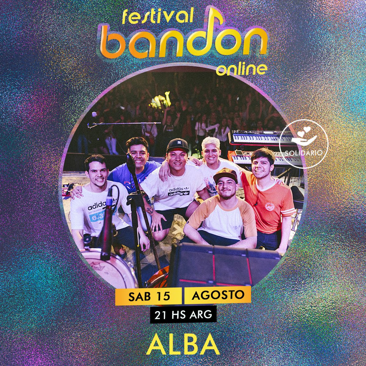 Bandon_Produ's tweet photo. CONFIRMAD💛
.
🎶#festivalbandononline ✳️ #SOLIDARIO
Este SÁB 15/8- 21 HS (ARG) ✳️ Youtube y Fb.
.
Más de 20 propuestas unidas. Podrás colaborar en la Gorra Virtual el mismo día del festival.
.
#festivalesvirtuales #festivalonline #musicaargentina #argentinaenlacasa https://t.co/z4Q8b9XNXz