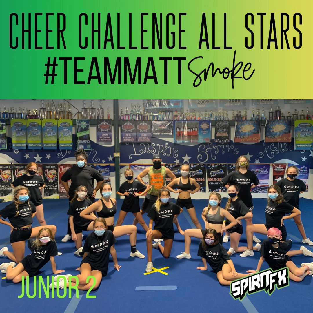 TeamSpiritFX's tweet photo. Choreography with @CheerChallenge1 Smoke, Junior 2, with #TeamMatt!! 💨💚⁠
⁠
#TeamSpiritFX https://t.co/hAQMJwGB0k