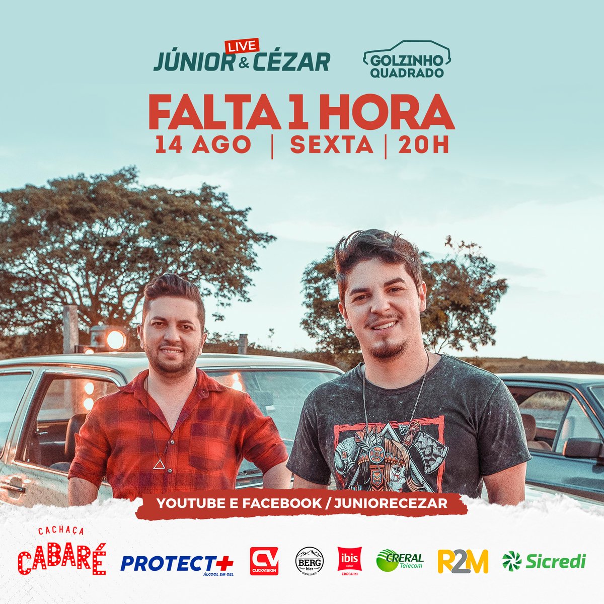 JunioreCezar's tweet photo. Falta 1H pra começar a nossa live!

#juniorecezar #LiveGolzinhoQuadrado #lançamento #sertanejo #musicasertaneja https://t.co/kVYnqg0CNH
