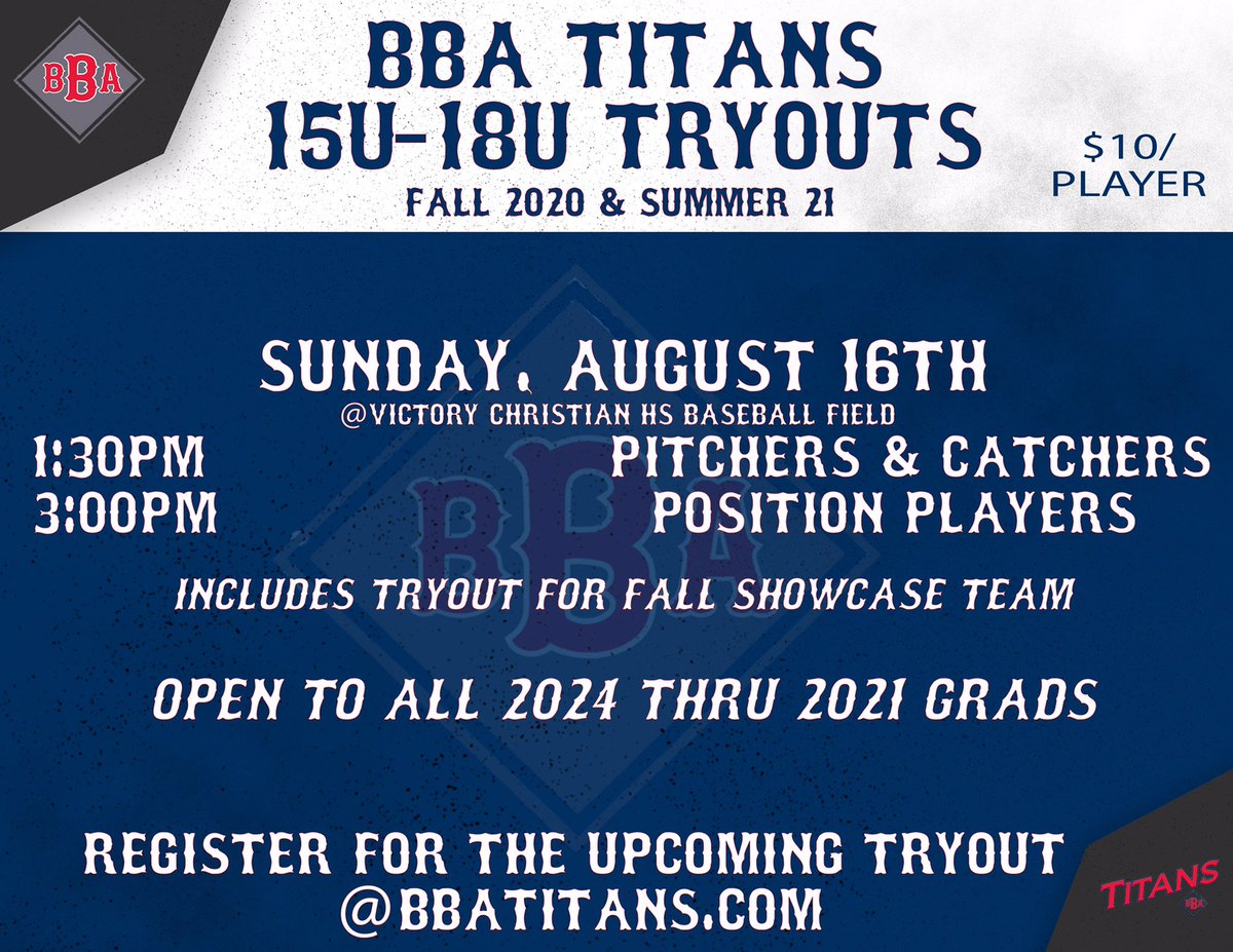 bbatitans's tweet photo. This Sunday!! Register at https://t.co/JpOgxayzIx! https://t.co/ikRWU1uaHS