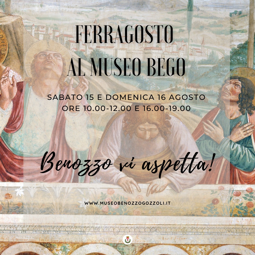 🌞🌈 BUON FERRAGOSTO! 🥂🎉Il #museo #bego é aperto e noi siamo felici di accogliervi... Un week end ad arte, perché no? Venite a trovarci! #Castelfiorentino #arte #affreschi #benozzogozzoli #Rinascimento #Toscana
