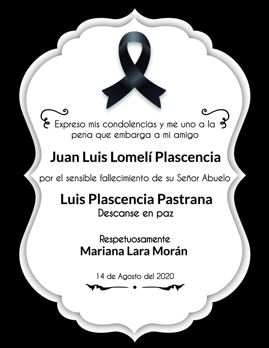 MLaraMoran's tweet photo. Mi mas sentido pésame para @juanluislomeli por su perdida, envío un abrazo con el alma. https://t.co/IYIqHSwduu