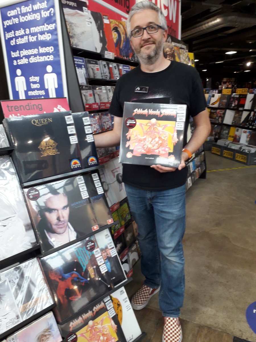 hmvColchester's tweet image. Jim and Sam with their favourite #hmvExclusive titles. What have you spotted? Open from 9.30am and available to the #firstcome #firstserved.  Stock is very #limited so one copy, per title, per customer 
#hmvVinylWeek @CulverSquare #Colchester 🎵🎵🎵