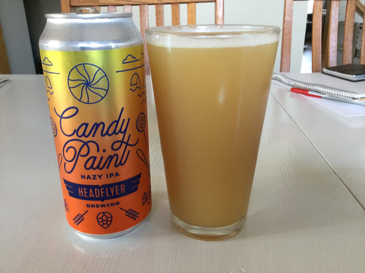 Candy Paint is a great tasting hazy IPA from <a href="/HeadFlyerBrew/">HeadFlyer Brewing</a> in NE Mpls.  Great color, aroma with a sweet taste.  This brewery is a great find!  Check it out!
#hiddengem
🍺🍺🍺🍺 mugs