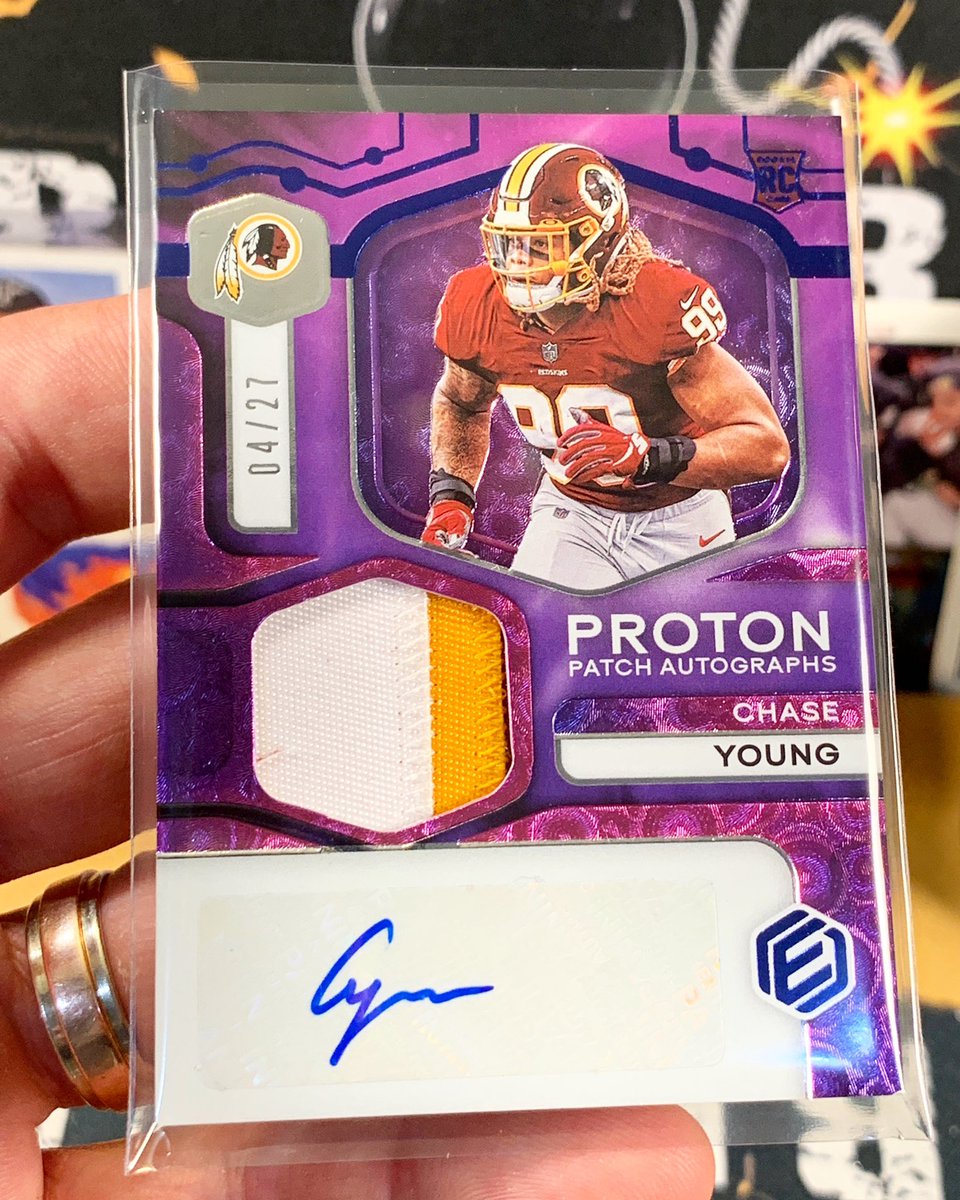 Bomber Sports Cards on Twitter: "Chase Young /27 Proton Patch Auto Rookie  hitting a BOOM from our @paniniamerica Elements Football breaks! 💣💥🔥  @youngchase907 #boom #whodoyoucollect #rookie #washingtonredskins #redskins  #football #nfl #autograph ...