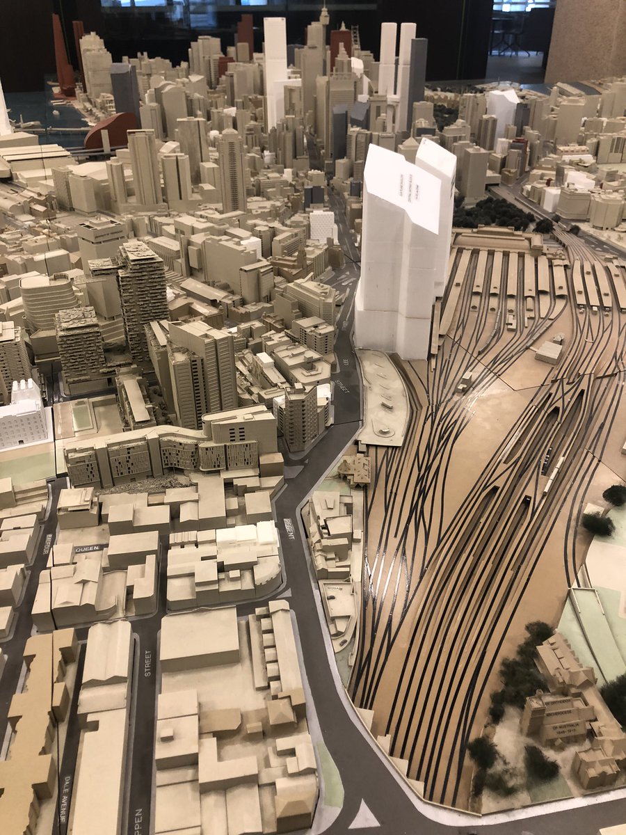 PhilipThalis's tweet image. Where, how, why are these gargantuan towers clustered so close to Central Station’s iconic clock tower going to fit?
crowding out tower, but completely lacking any urban strategy for how the greater station precinct will change over time?
Demolishing buildings just 20 years old?