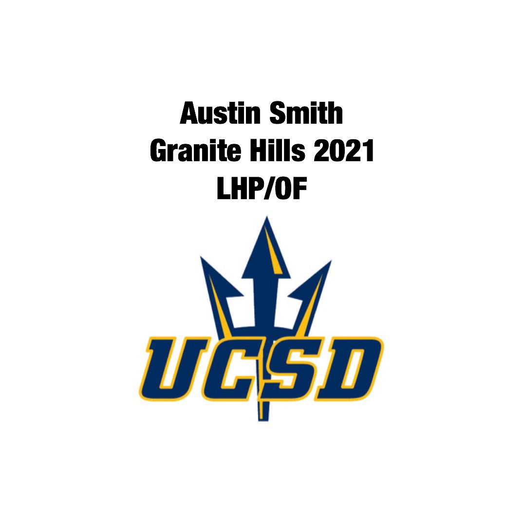San Diego Stars (@sandiegostarsbb) on Twitter photo Smitty!!! Congrats on committing to UCSD. Very happy for you & your family! <a href="/austinsmith1127/">Austin Smith</a> Smitty!!! Congrats on committing to UCSD. Very happy for you & your family! <a href="/austinsmith1127/">Austin Smith</a>