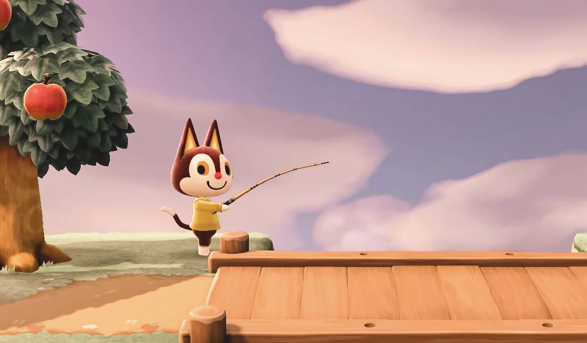 acnhsilverbay's tweet photo. rudy’s first day on silver bay &amp; he’s already making himself feel right at home! 💛 
— #acnh #animalcrossing https://t.co/e569rc3CsT