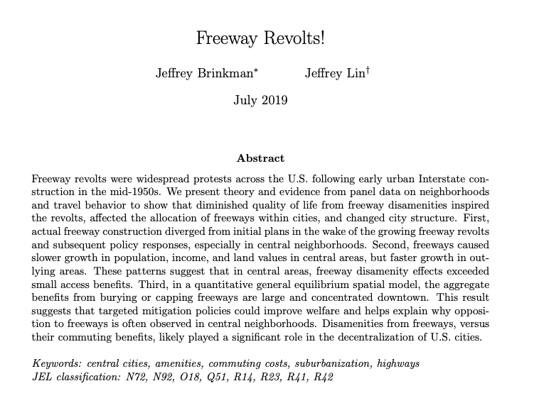 9/ Finally, if you've gotten this far, check out this working paper from  @philadelphiafed about the myriad problems urban interstates have created for cities: (h/t  @greg_shill) https://www.philadelphiafed.org/-/media/research-and-data/publications/working-papers/2019/wp19-29.pdf