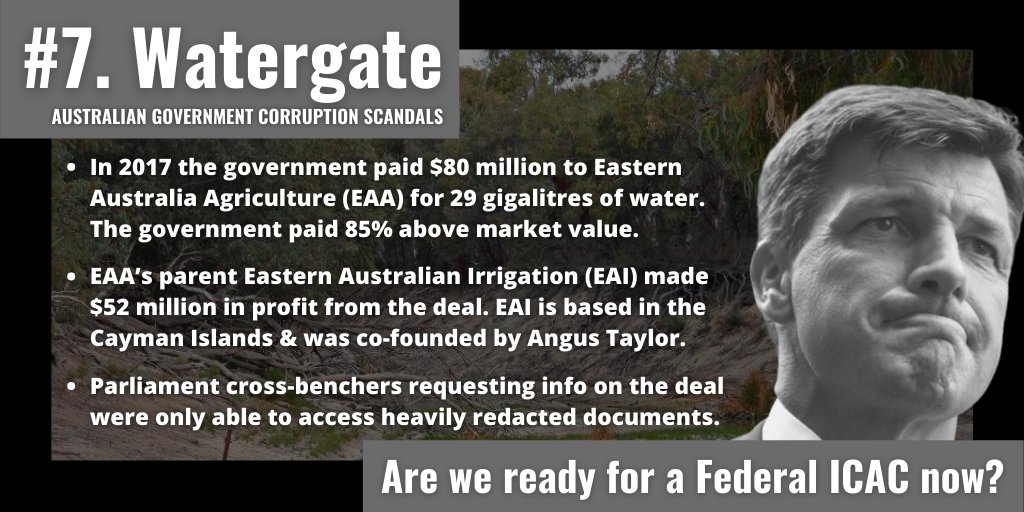 Australian Government Corruption Scandals #Watergate &  @AngusTaylorMP 7/17