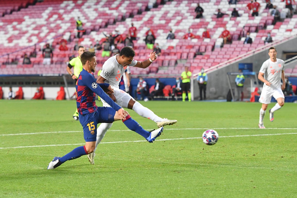 FCBayernEN's tweet photo. Müller ☝️
Perišić 👊
Gnabry 💥
Müller ✌️
Kimmich (cc: Davies) 💃
Lewandowski 🐐
Coutinho 🃏
Coutinho 🦸‍♂️

Your favourite goal vs Barca? https://t.co/P1mJXnSNdW