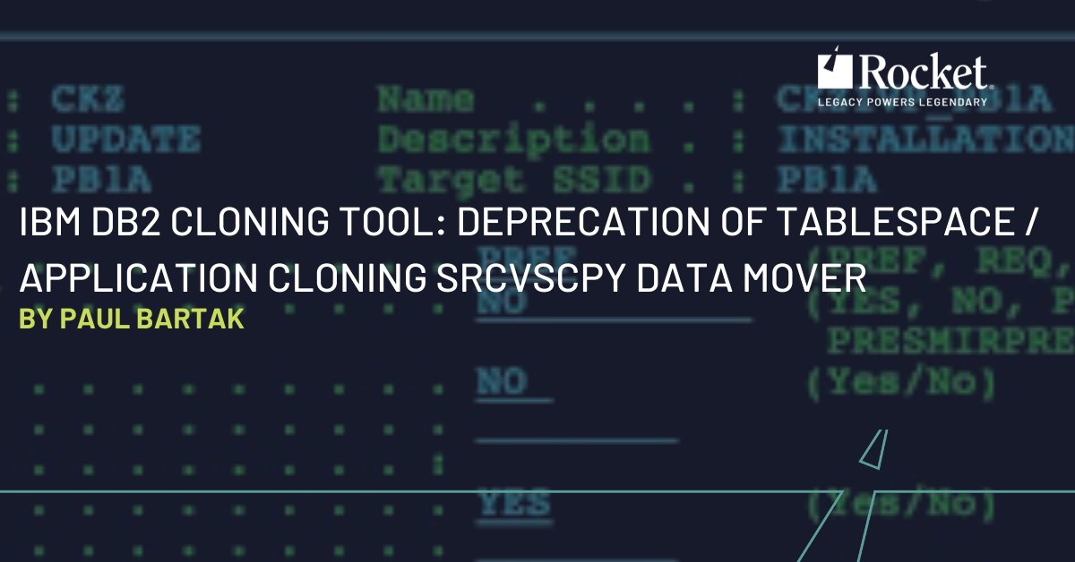 Rocket's tweet photo. The #IBM Db2 Cloning Tool offers several methods to move data from a source to a target. Learn more from Rocket's Paul Bartak on the #RocketBlog: https://t.co/7o4tt0Jfz5 https://t.co/OJtiehb5cC