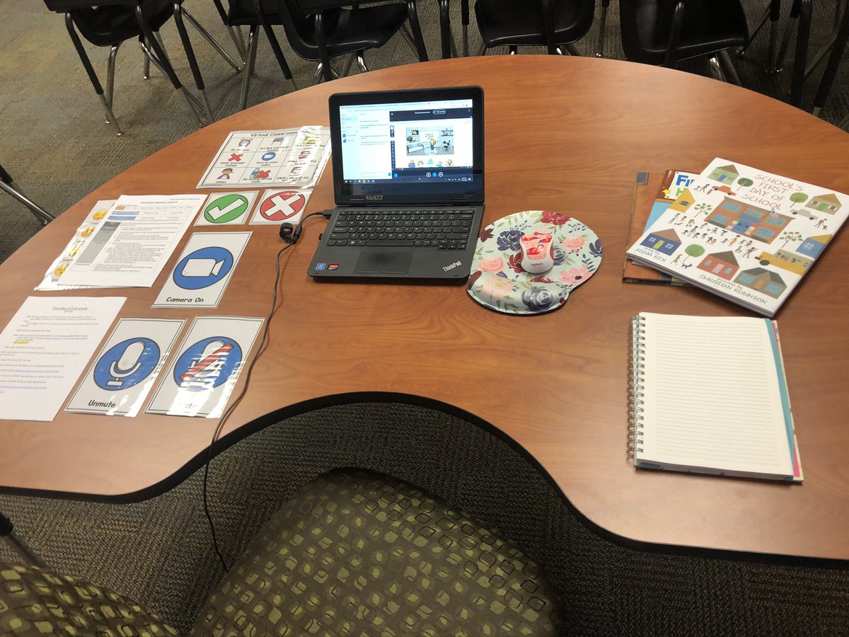 abfowler14's tweet photo. This is my set up for online learning... first graders are so wiggly so we take LOTS of dance breaks! Today we had crazy hat day because, why not! 🤷🏼‍♀️ #ThisisLaunchEd #FirstGrade @ClaySpringsOCPS https://t.co/Xwx5A1DXrI
