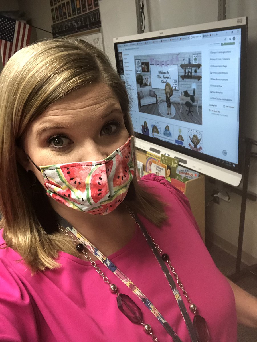 abfowler14's tweet photo. This is my set up for online learning... first graders are so wiggly so we take LOTS of dance breaks! Today we had crazy hat day because, why not! 🤷🏼‍♀️ #ThisisLaunchEd #FirstGrade @ClaySpringsOCPS https://t.co/Xwx5A1DXrI