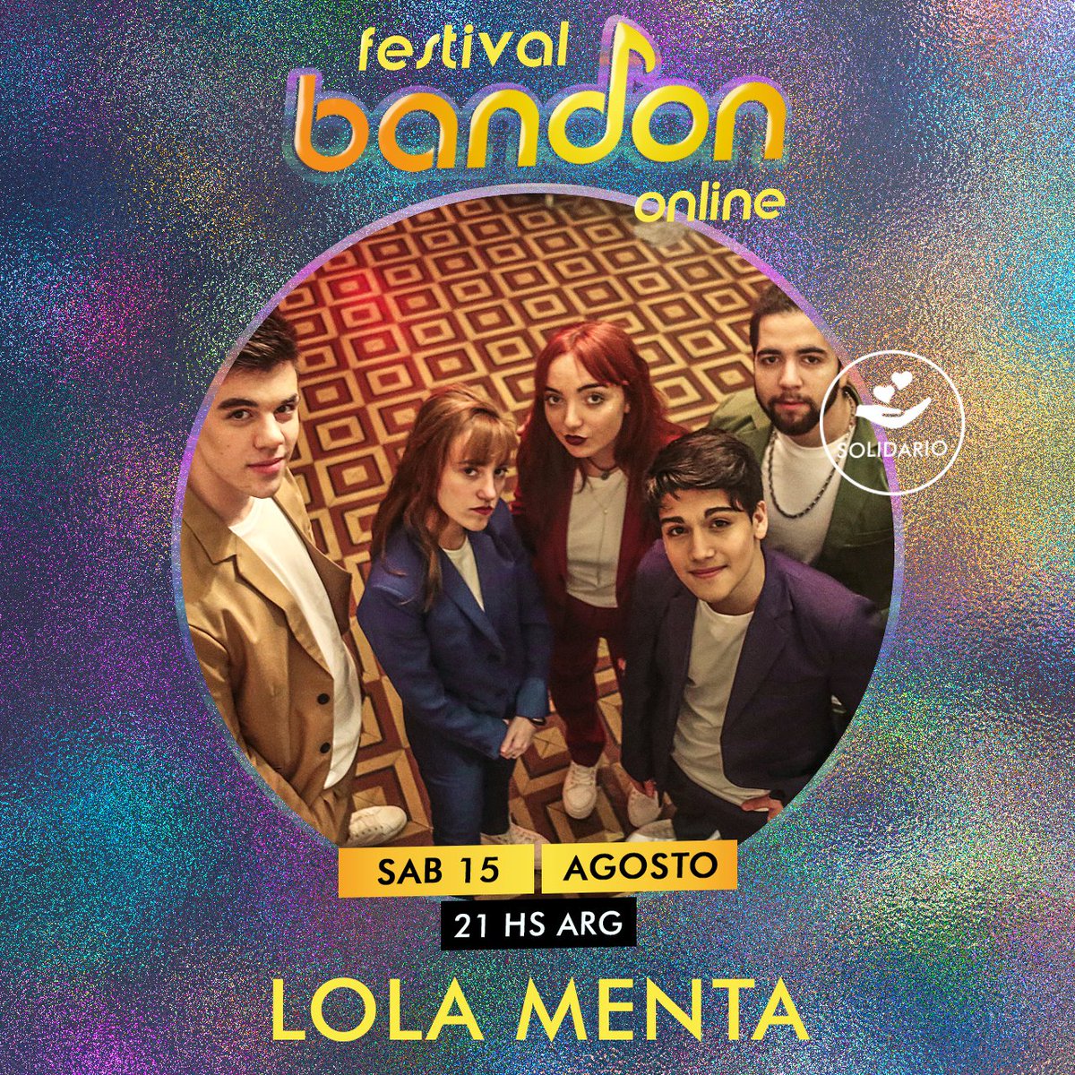 Bandon_Produ's tweet photo. CONFIRMAD💛
.
✳️ #festivalbandononline ✳️ #SOLIDARIO
MAÑANA SÁB 15/8- 21 HS (ARG) ✳️ Youtube y Fb.
.
Más de 20 propuestas unidas. Podrás colaborar en la Gorra Virtual el mismo día del festival.
.
#festivalesvirtuales #festivalonline #musicaargentina #argentinaenlacasa https://t.co/FjXlUf1Ga2