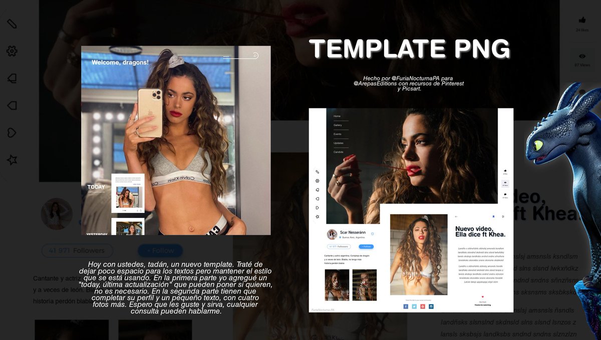 🐧| Template PNG. 

¡Hola, dragones! Con ustedes, tadán, un nuevo template. Traté de hacerlo con poco texto, espero que les sirva. Pueden editarlo a su gusto, decorando/sumando/quitando cosas. 

• Hecho por: <a href="/FuriaNocturnaPA/">Scar.</a>
• Info en la imagen. 
•Link: drive.google.com/folderview?id=…