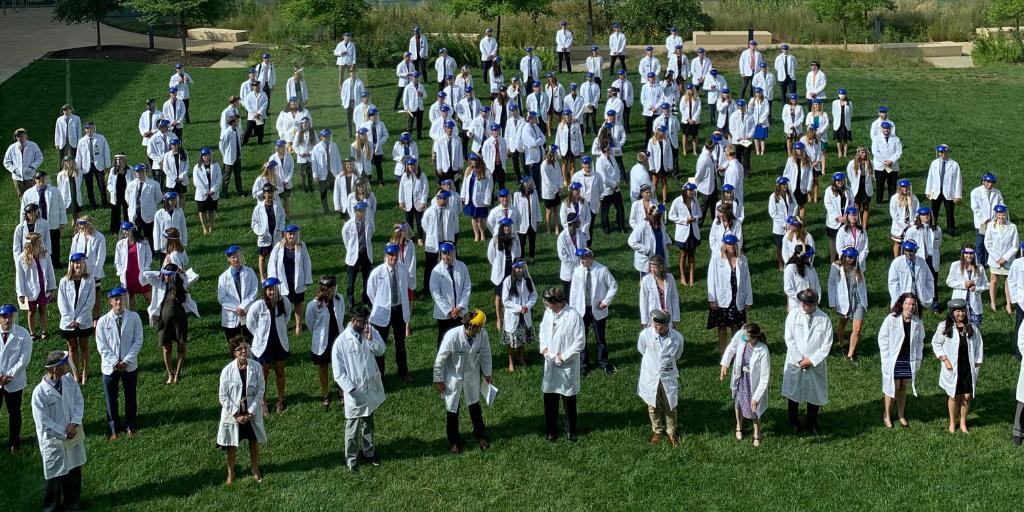 IowaMed's tweet photo. Congratulations to our new medical students who received their white coats today! We’re excited for you to begin this journey and to see how you grow and change over the next four years. 🥼 https://t.co/XWF4Gv5Ait