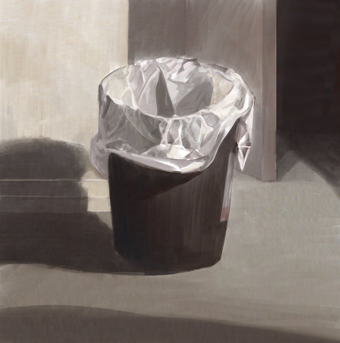 kabing__'s tweet photo. I didn't expect so many comments asking for a tutorial on the trash can hahahaha. It's simple btw. First draw a trash can. Select the region you want. Then use curve as in the right image. Adjust until you can accept the effect. https://t.co/lFII0ax2nC