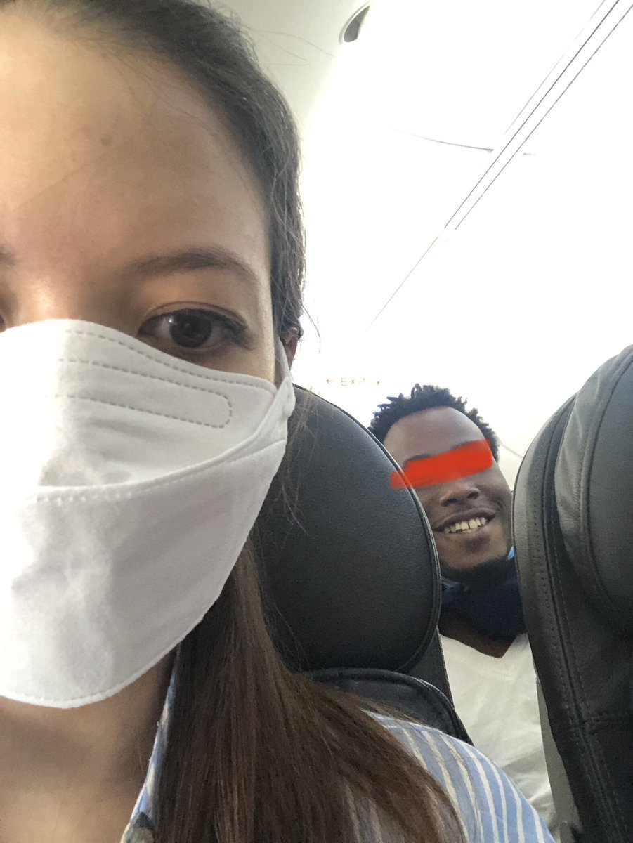 ambergib's tweet photo. @AmericanAir Crew was notified and this was the result. There were a half dozen passengers not wearing masks sitting right near me. #COVIDIOTS #Covid19 #MasksSaveLives #masksoff https://t.co/pyuQuk4Rrt