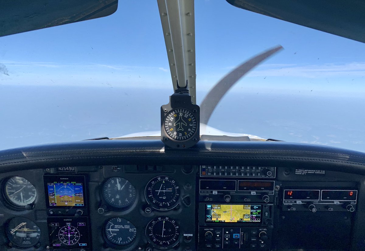 After departing Potomac (VKX), my home field for the last several years, we settled into a nice cruise at 8000 feet. Running at wide-open throttle, that translated typically into a bit under 130 knots (~150 mph), burning about 10 gallons of 100-octane aviation gas per hour.