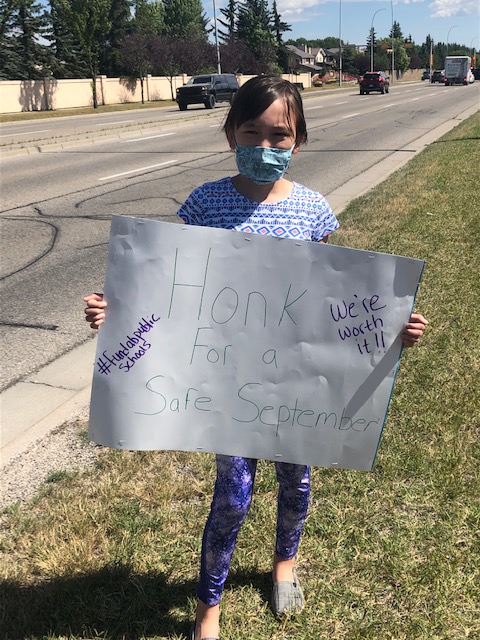 Disheartened that a group of peaceful & civic minded people looked like a threat. That the  #UCP MLA was more focused on the protest/chalk drawings and that myself a proud NDP was there, than taking action on the concerns of Albertans.  #ableg 2/3