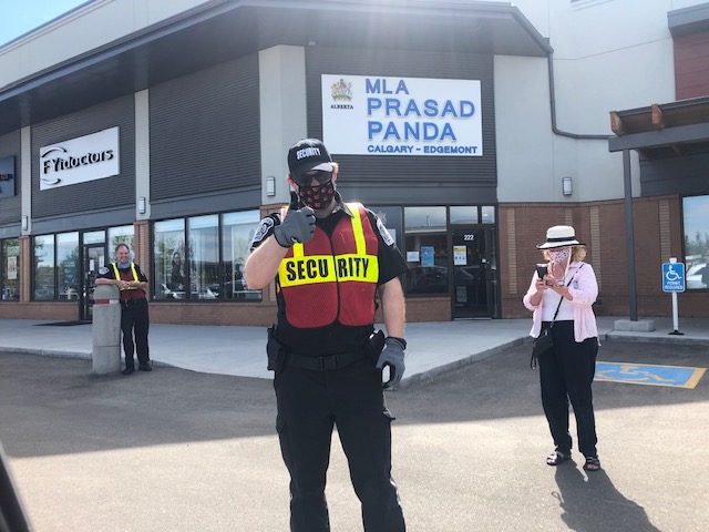 Disheartened that a group of peaceful & civic minded people looked like a threat. That the  #UCP MLA was more focused on the protest/chalk drawings and that myself a proud NDP was there, than taking action on the concerns of Albertans.  #ableg 2/3