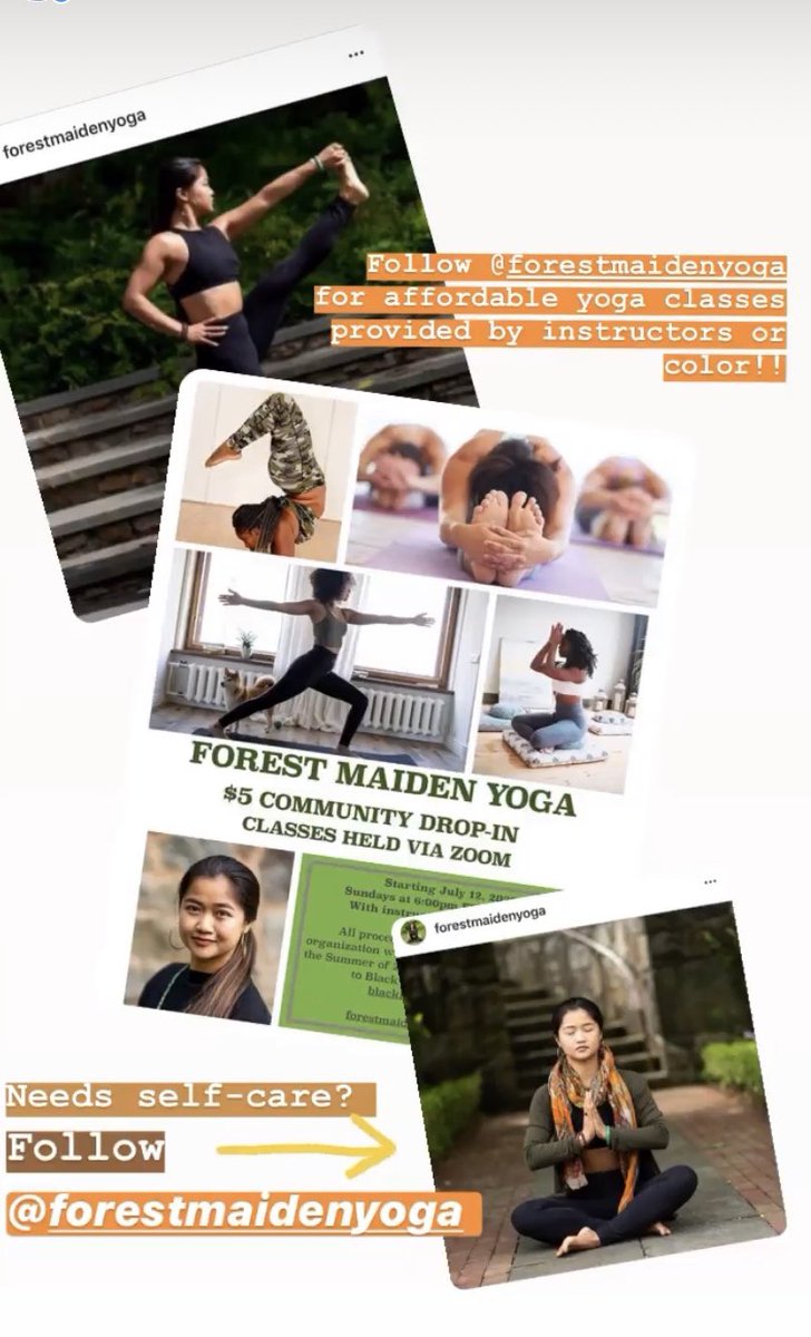 thirdhandheal's tweet photo. Check out Forest Maiden Yoga on IG for affordable drop-in Yoga classes!  All proceeds go to Black Lives Matter organizations 💪🏾 https://t.co/lm21UYtyvD