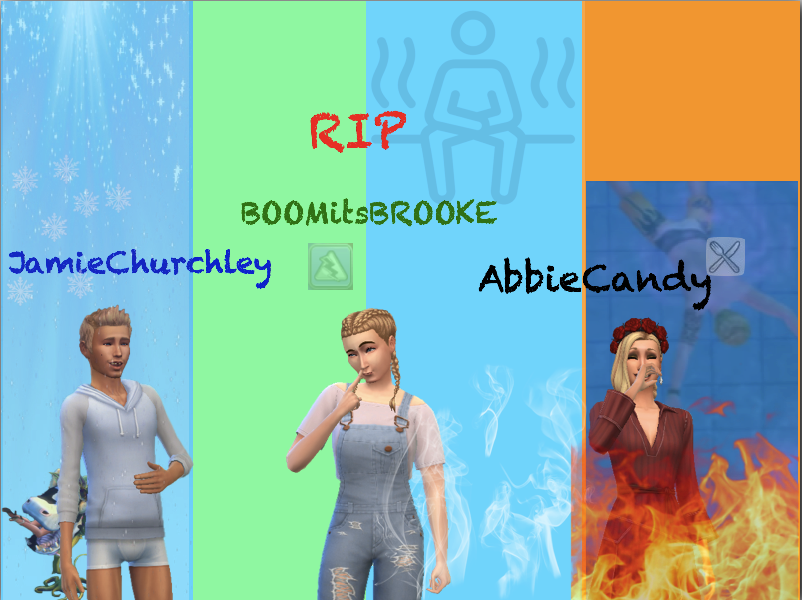 A2Purple's tweet photo. Sorry with being delayed posting this.
The last 3rounds on The Sims LMS Challenge we lost 3 amazing Owners. JamieChurchley, BOOMitsBROOKE and AbbieCandy!
One Burned 🔥 One froze ❄️ One Melted 🥵
R.I.P 
@OfficialHabboUN https://t.co/TyOvrCjGg4
