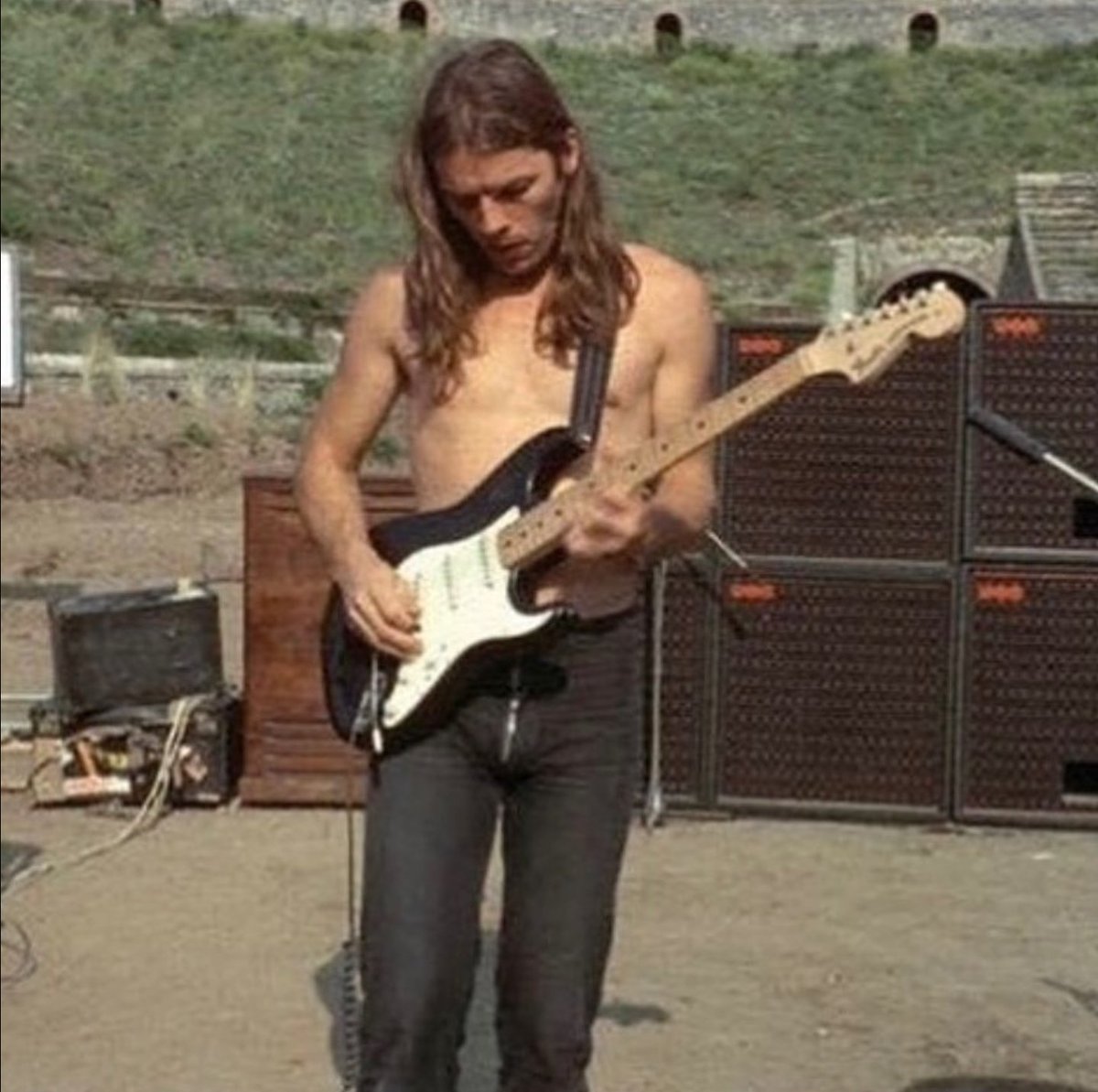 Sergio Andreola On Twitter David Gilmour Plays The Guitar During The Filming Of Pink Floyd Live At Pompeii 1971