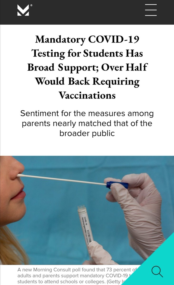 Over Half of Parents Polled Say Students Should be Required to Receive a COVID-19 Vaccine Once Approved : https://morningconsult.com/2020/08/12/covid-testing-vaccine-schools-workplaces-poll/