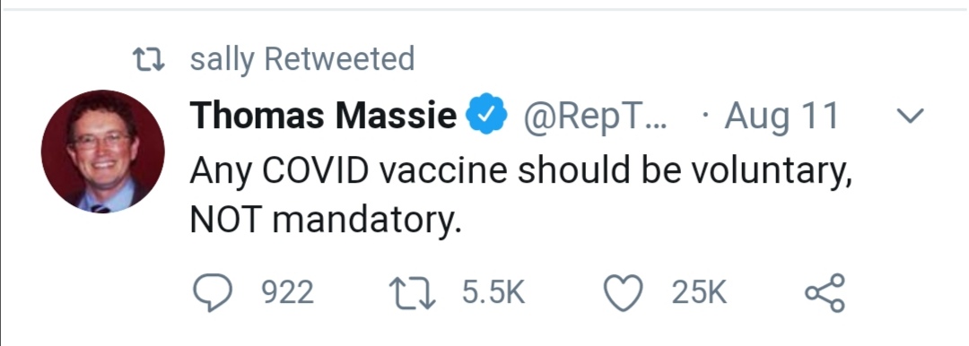 Kentucky State Representative  @RepThomasMassie speaks out about a mandatory COVID vaccine :