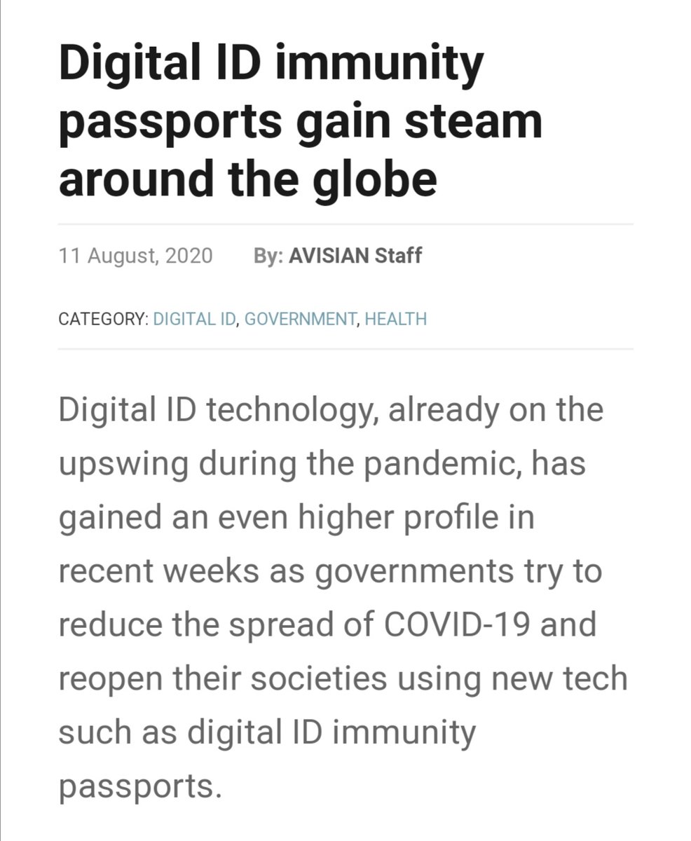 'Digital ID Immunity Passports Gain Steam Around the Globe' ... and confirm that this technology can/will be used to show vaccination status in future : https://www.secureidnews.com/news-item/digital-id-immunity-passports-gain-steam-around-the-globe/