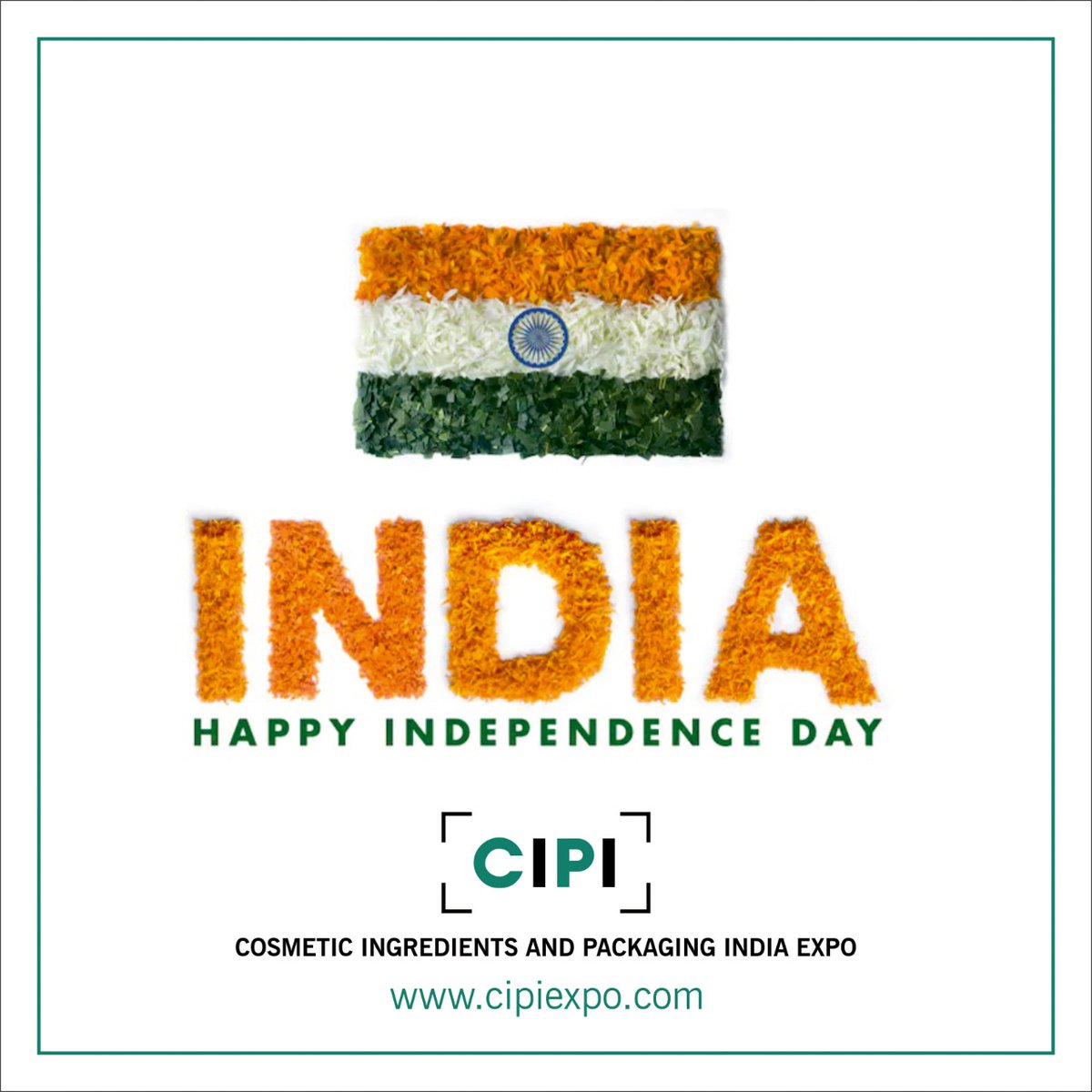 <a href="/cipi_india/">Cosmetics Ingredients and Packaging India</a> wishes you a very Happy 73rd Independence day!

#Cipiexpo #HappyIndependenceday
