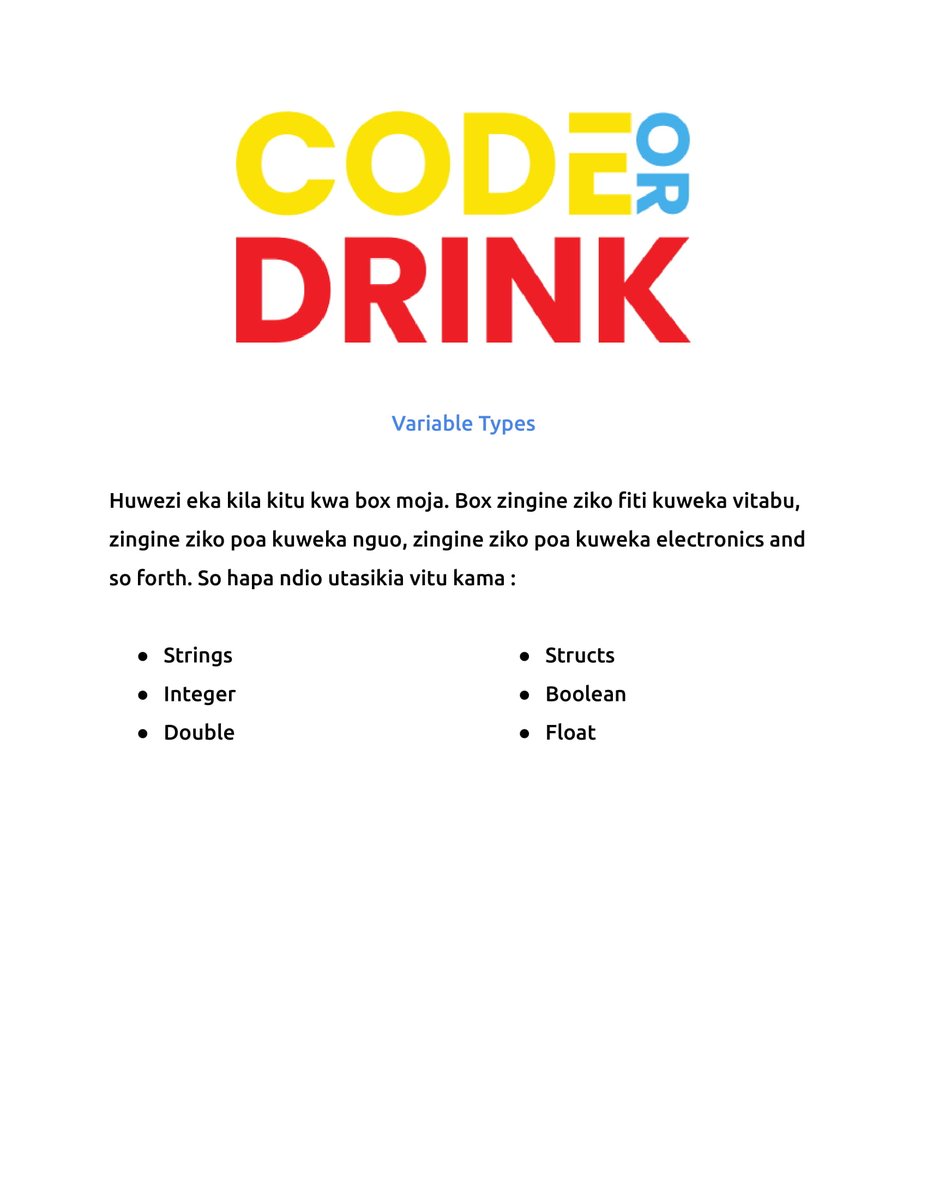 OsoroOngera's tweet photo. Code or Drink : Lesson One

Tag anyone interested 

#CodeorDrink

@kiruik https://t.co/e3H7whV9rD