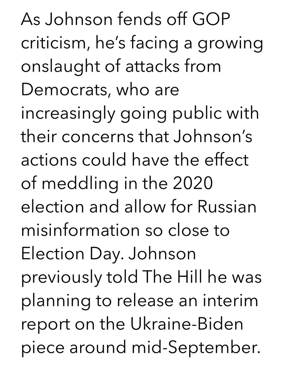 10/Multiple outside groups are asking for the Senate Ethics Committee to investigate whether Johnson is violating the chamber’s rules.Johnson plans to release a report on this in mid-September Right on time to interfere with the election  
