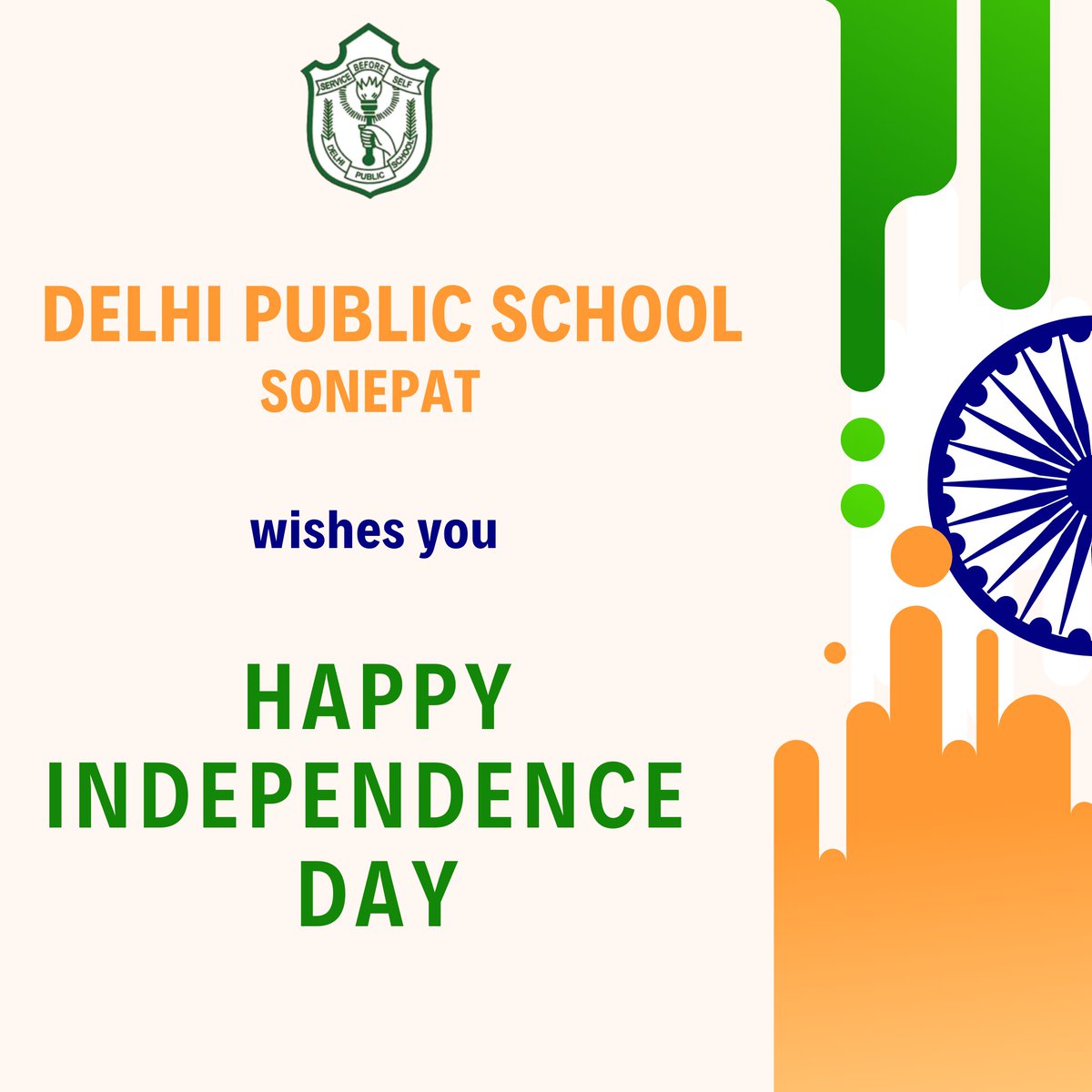 dpssofficial's tweet photo. Delhi Public School Sonepat wishes you all a happy Independence Day.

#IndependenceDayIndia #IndependenceDayIndia2020 #independencedayofindia2020 
#dpss https://t.co/L3WhWj7nTL