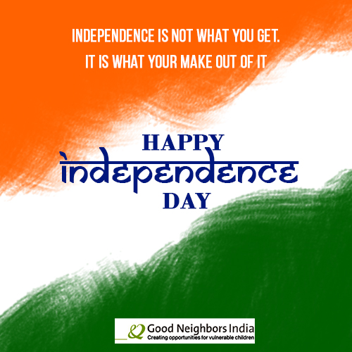 IndiaNeighbors's tweet photo. Independence is not what you get. It is what your make out of it. Good Neighbors India wishes everyone a safe and happy 74th Independence Day.
#happy #independence #day #StaySafe #Covid19 https://t.co/Wh47sFqbHF