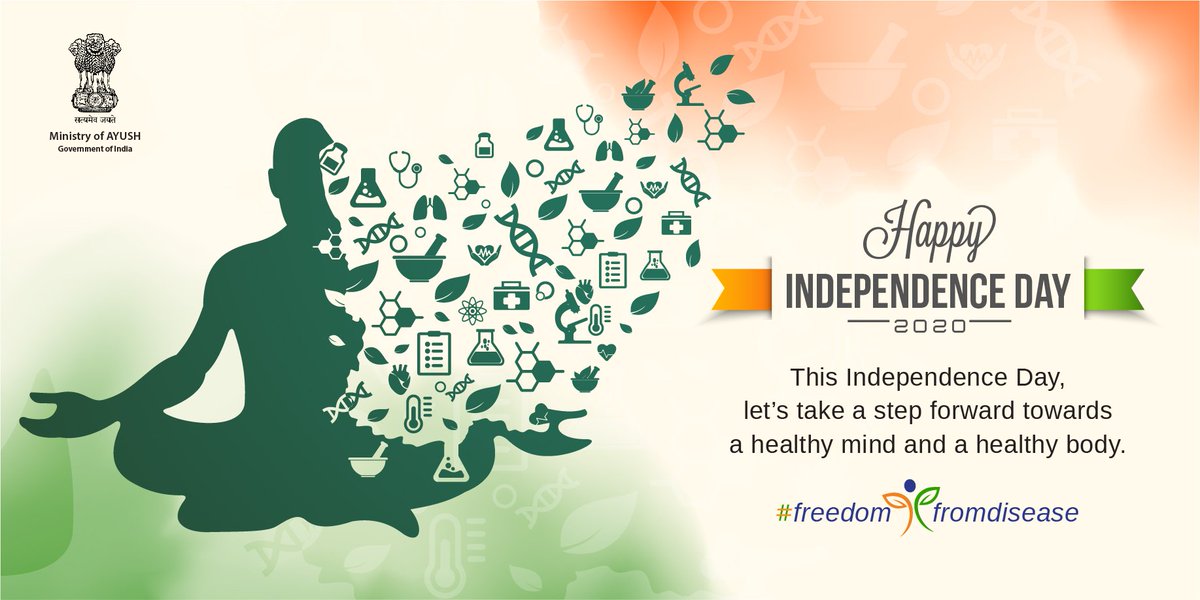 moayush's tweet photo. At a deeper level, true independence can be experienced when we have a healthy mind and body. This #IndependenceDay, let us embrace the true meaning of independence by strengthening our body naturally and freeing it from the shackles of diseases.
#freedomfromdisease #15August https://t.co/m9yDmltX76