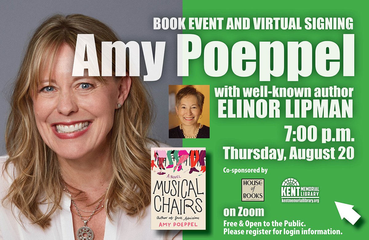 Please join us! I'm so excited to be in conversation with <a href="/ElinorLipman/">Elinor Lipman</a> next week, thanks to the Kent Memorial Library and @hobookskent ❤️📚🍷