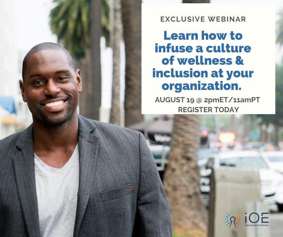 Join the movement and demonstrate your commitment to the health and wellness of your employees. Learn how business leaders can infuse a culture of wellness and inclusion at your organization. Register for this exclusive webinar on Aug 19 @ 2pm ET/11am PT. ow.ly/OQ2O50B05nU