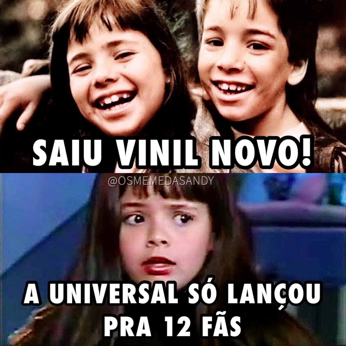 osmemedasandy's tweet photo. Oi @umusicbrasil, sabia que #SandyEJunior tem mais de 12 fãs?? Bota mais vinil em produção!
#sandyejuniornossahistoria #sandyjunior https://t.co/jaOOt3XeT0