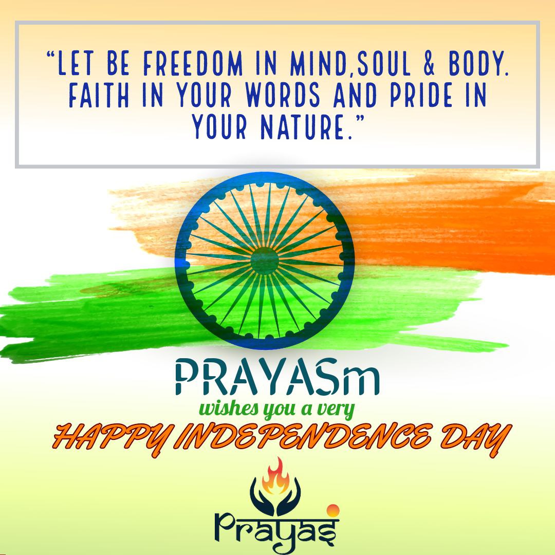 prayasm_trust's tweet photo. Happy Independence Day.
PRAYASm Charitable Trust Wish a happu Independence day - India on 15th August
#IndependenceDayIndia #IndependenceDay #Salute #Tricolour
#PRAYASm https://t.co/owFPPd26a7