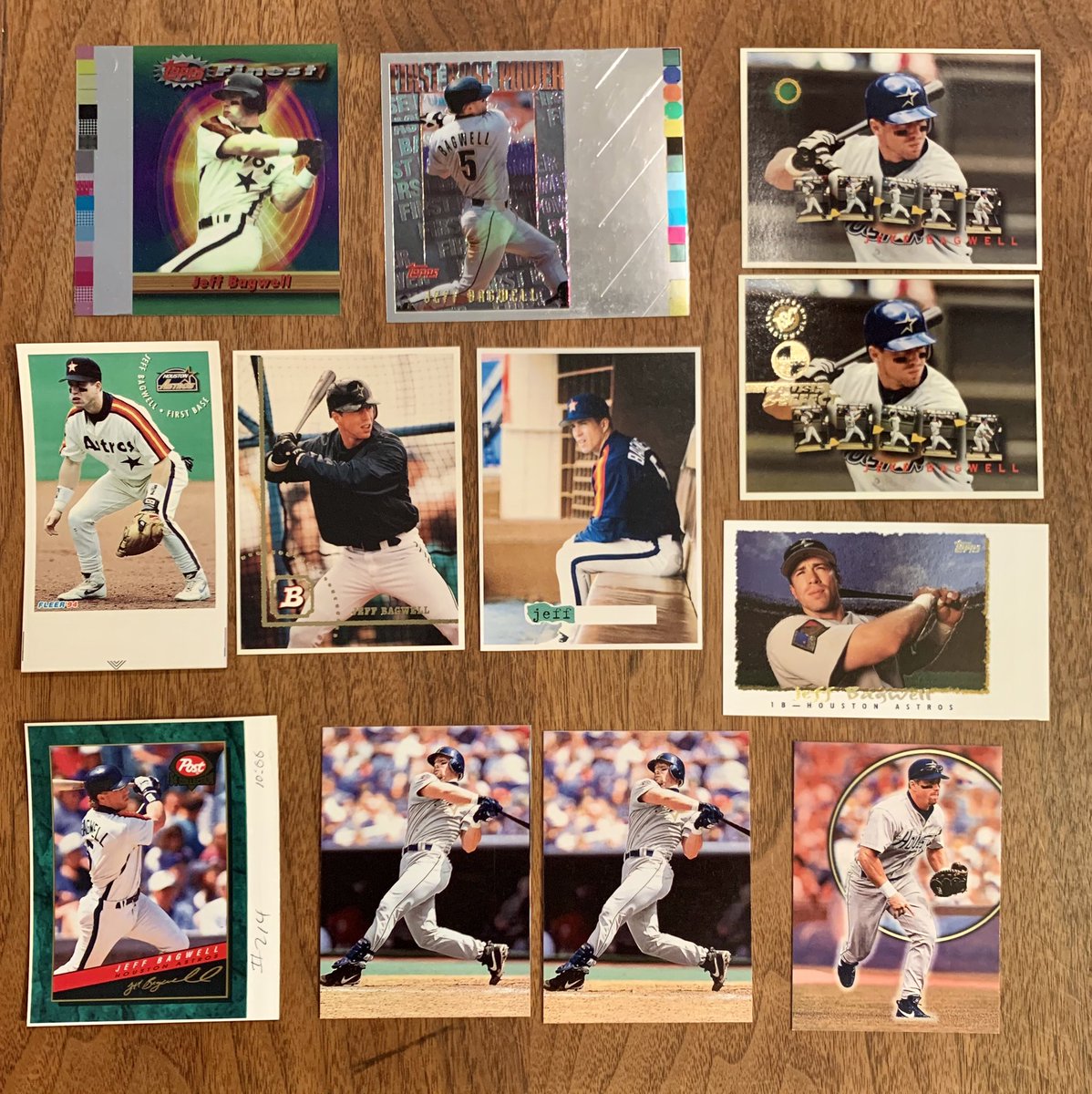 And last, but certainly not least: the pack teased at the top of this thread. A grip of Astros proofs that I scored cheap. Some without foil, some with backs, some naked Stadium Club proofs, one of those no-foil 1992 Topps Gold cards of my man Casey Candaele. Lots to love.