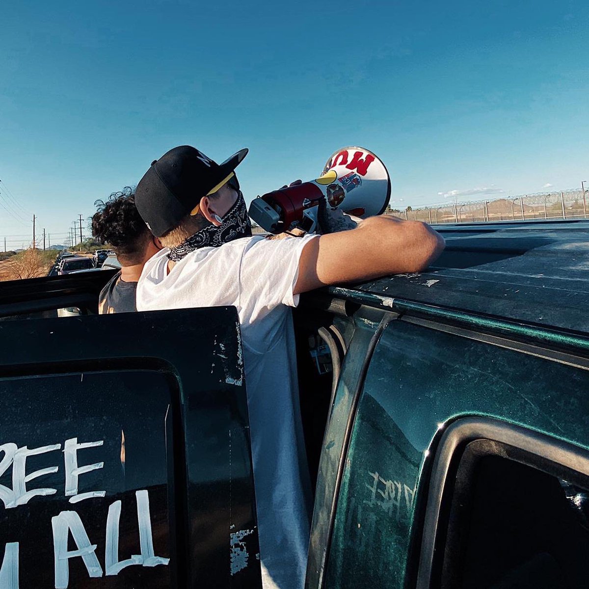 In May it was first reported that one employee inside Adobe Tested positive for COVID19. In July 33 ADJC employees tested positive and 45 youth. Today we are out here to name the human rights of health and safe conditions for young people. We are here for them and our families.