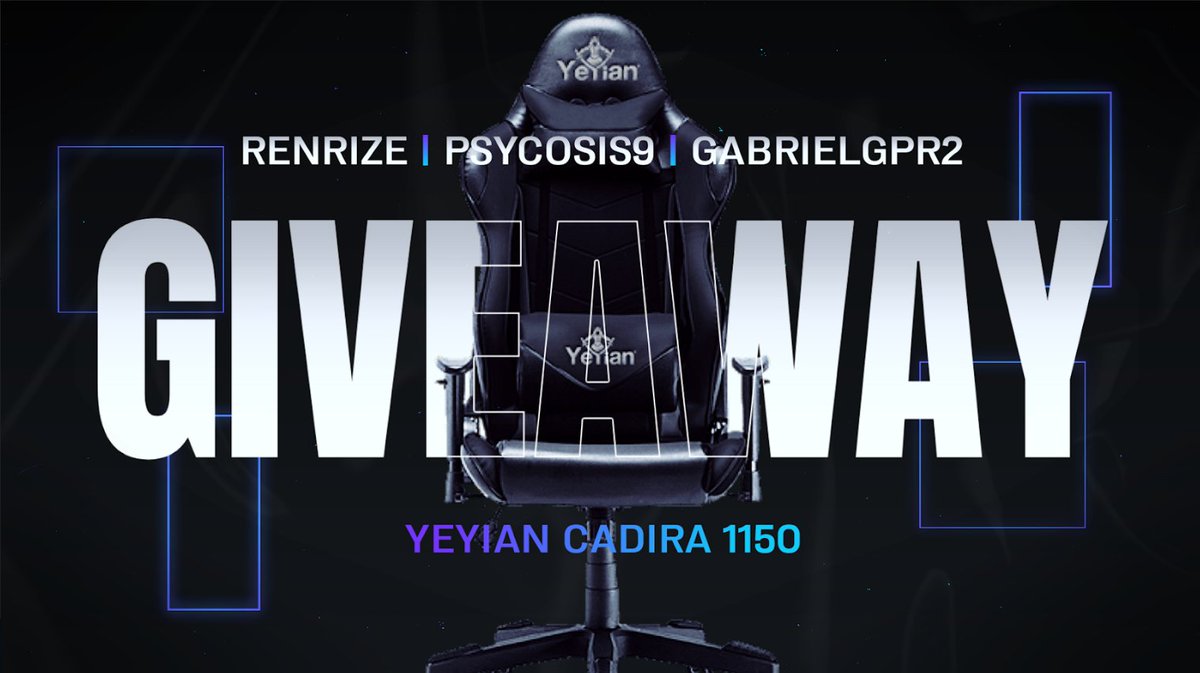 renrize's tweet photo. ✨SORTEO SILLA GAMER Yeyian Cadira 1150!✨ 
Requisitos:
- Serguirme @renrize
- Seguir a : @psycosis9 y @gabrielgpr2
- Mencionar 3 amigos en los comentarios!
- Dar Rt y ❤️

El sorteo finaliza el dia 5 de sep. Ganador por mi twitch en vivo! Mucha suerte 🍀 https://t.co/CpFmu80B7w