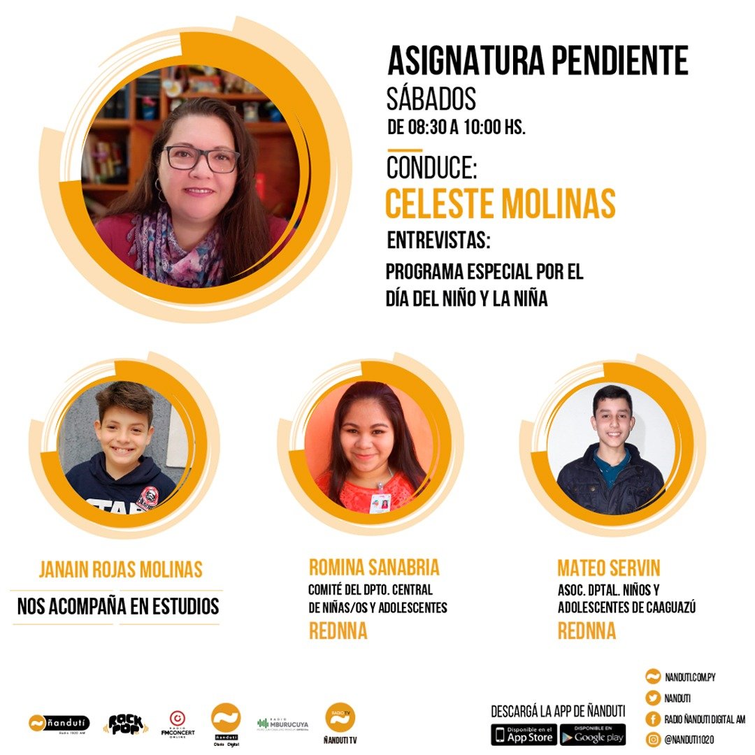 📣Mañana 15 de agosto estarán participando Romina y Mateo en una entrevista radial de Ñanduti a.m 1020. En el programa Asignatura Pendiente de 08:30 a 10:00 hs.📣🇵🇾❤️